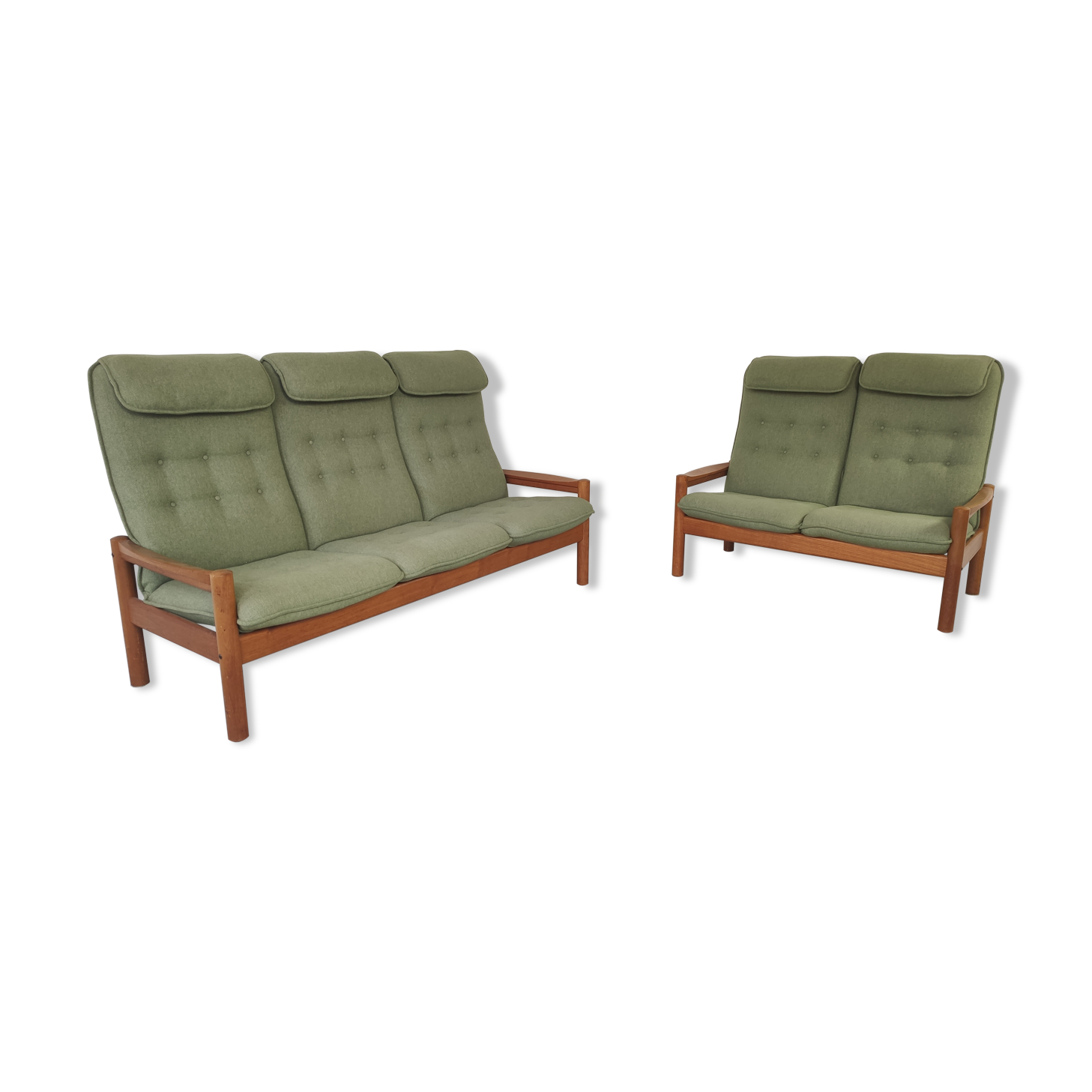 Danish sofa set 2-seater and 3-seater teak by Domino Møbler
