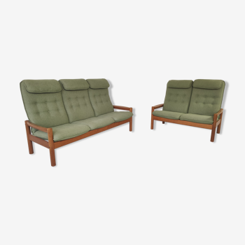 Danish sofa set 2-seater and 3-seater teak by Domino Møbler