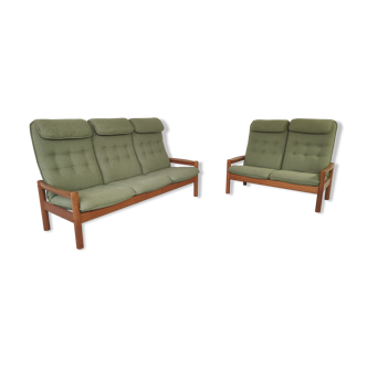 Danish sofa set 2-seater and 3-seater teak by Domino Møbler