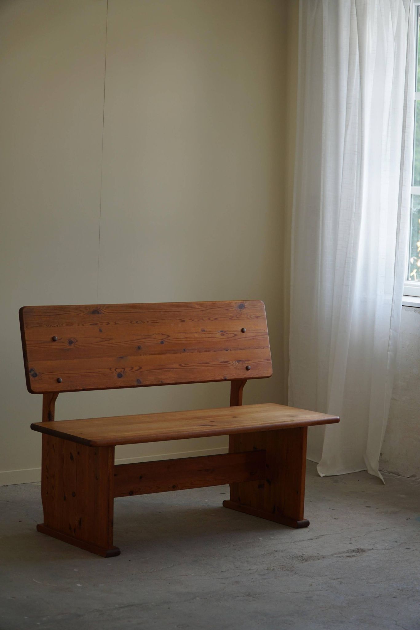 Modern Mid-Century Pine Bench, Made by a Swedish Cabinetmaker in the 1970s