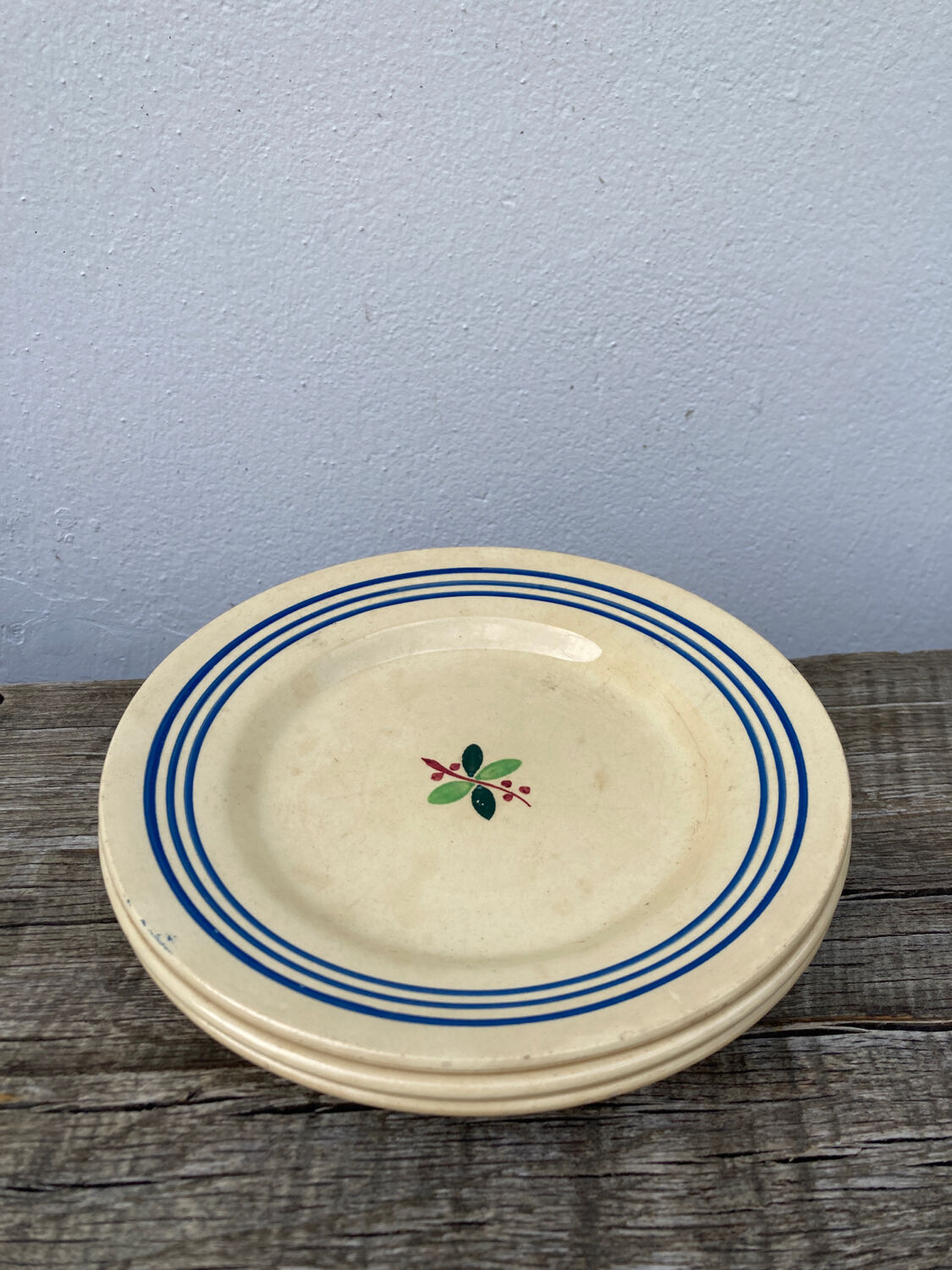3 dessert plates Gien Yvonne beige