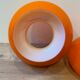 Duo d'abat jour en verre opalin orange vintage