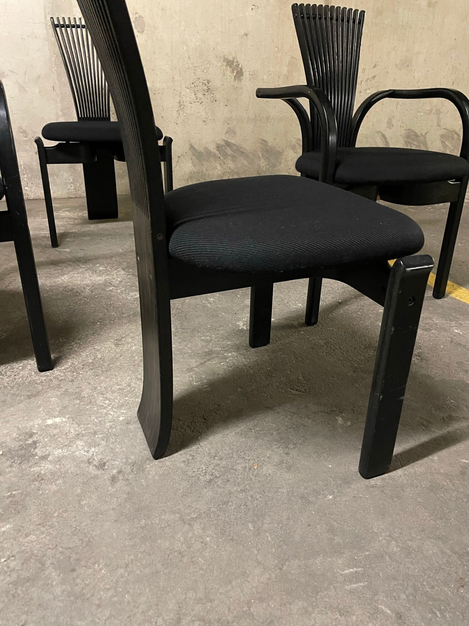 Set of 2 armchairs and 2 chairs "Totem", Torstein Nilsen, Westnofa 1980
