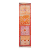 3x11 Turkish Pink & Orange Vintage Runner Rug, 95x345Cm