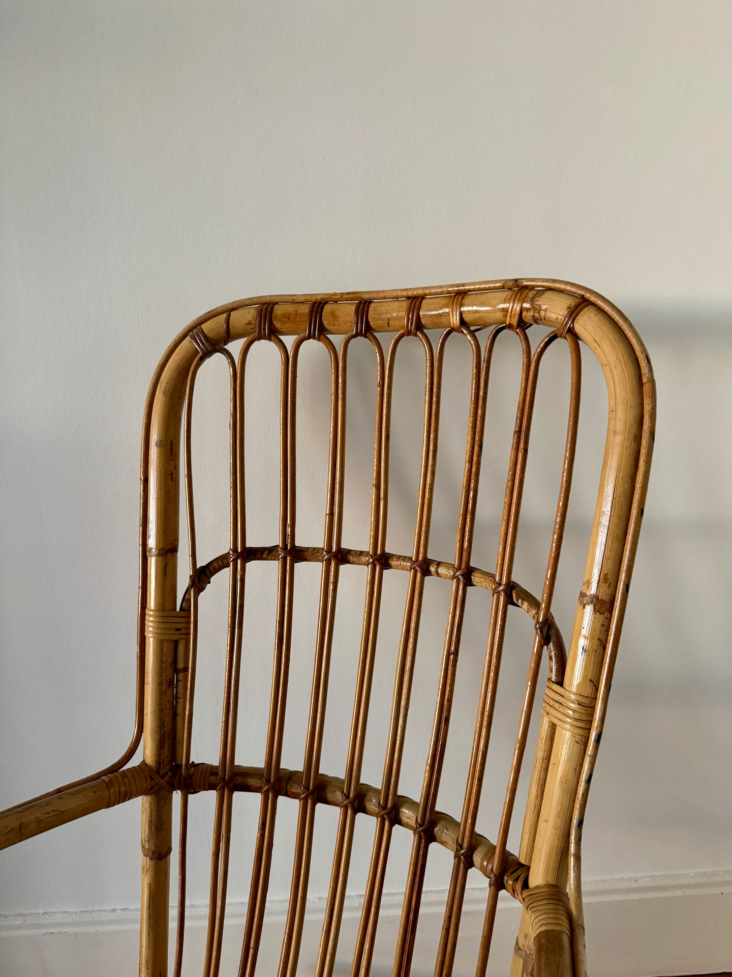 Bamboo and rattan rocking chair