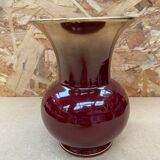 Antique bordeaux red & gold ceramic vase germany vintage