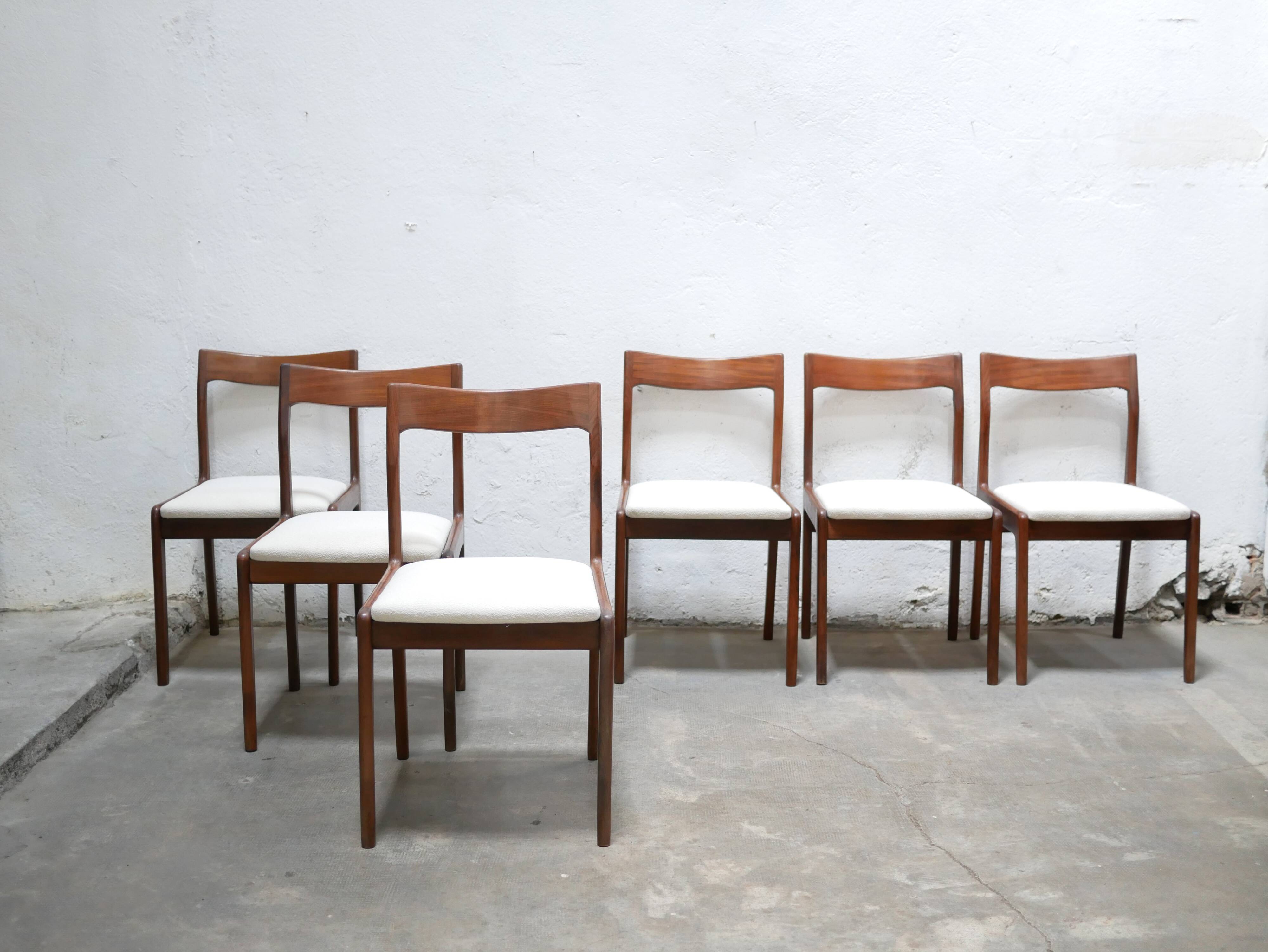 Set of 6 vintage Scandinavian teak chairs