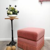 Pink square pouf