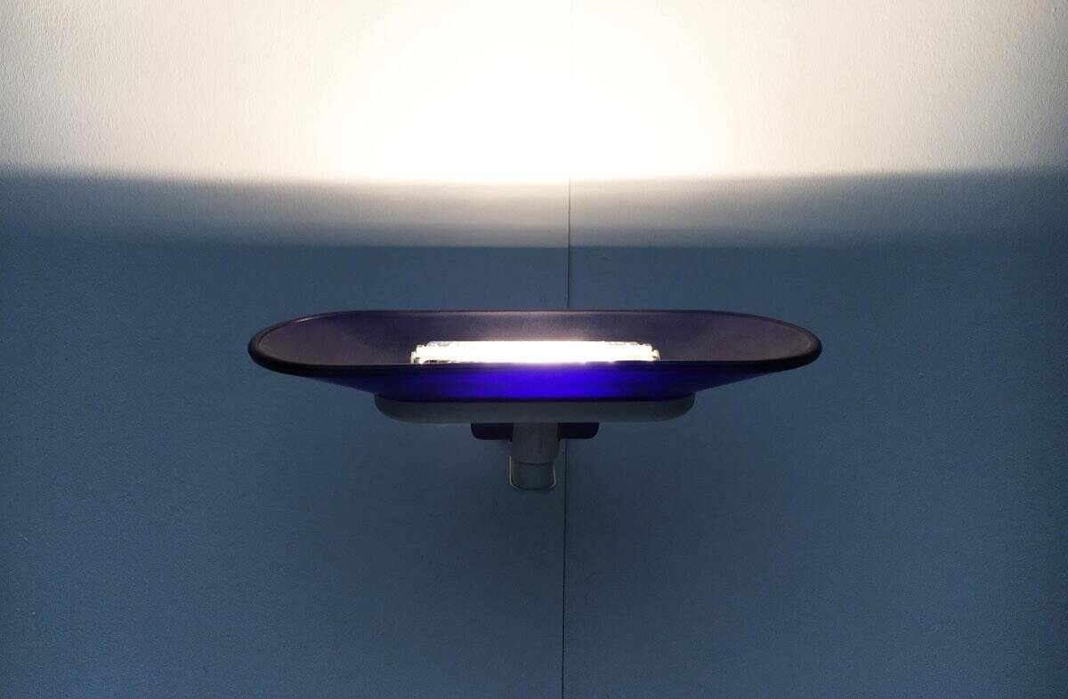 White vintage wall sconces Jill by Perry King, S. Miranda, G. Arnaldi for Arteluce, set of 2.