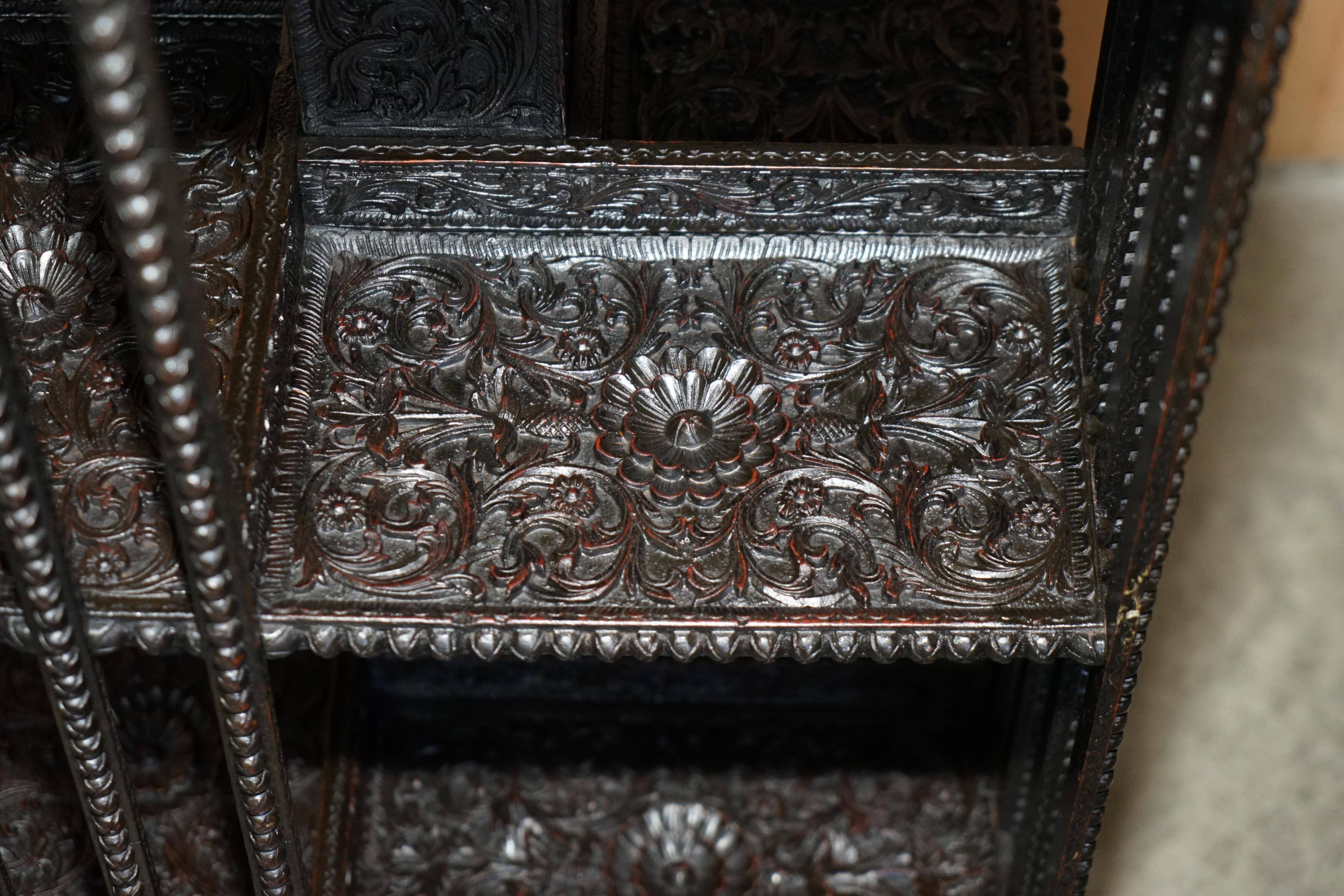 Anglo-Indian revolving library table, decorated, 1880.