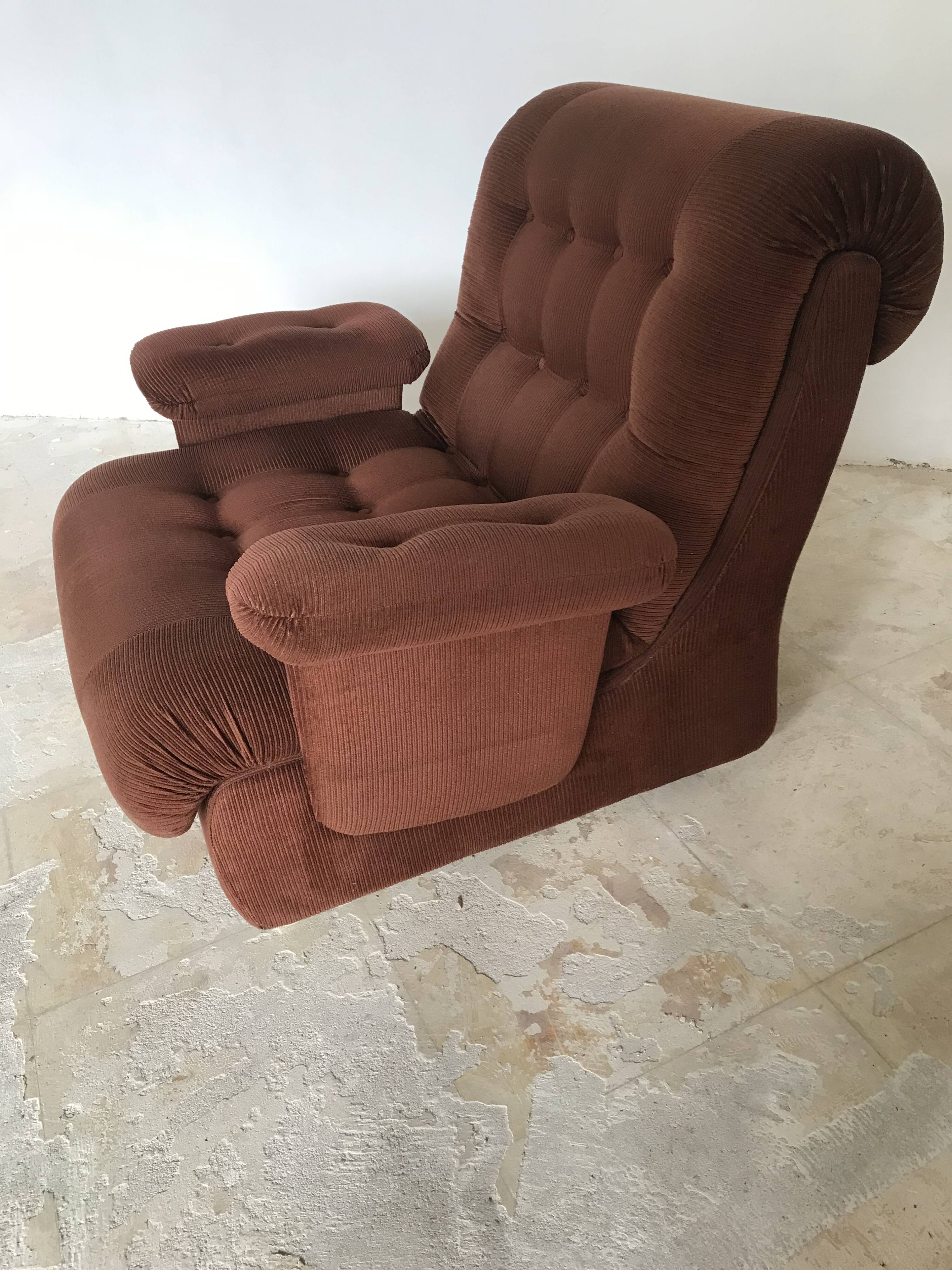 Vintage corduroy armchair 1970s