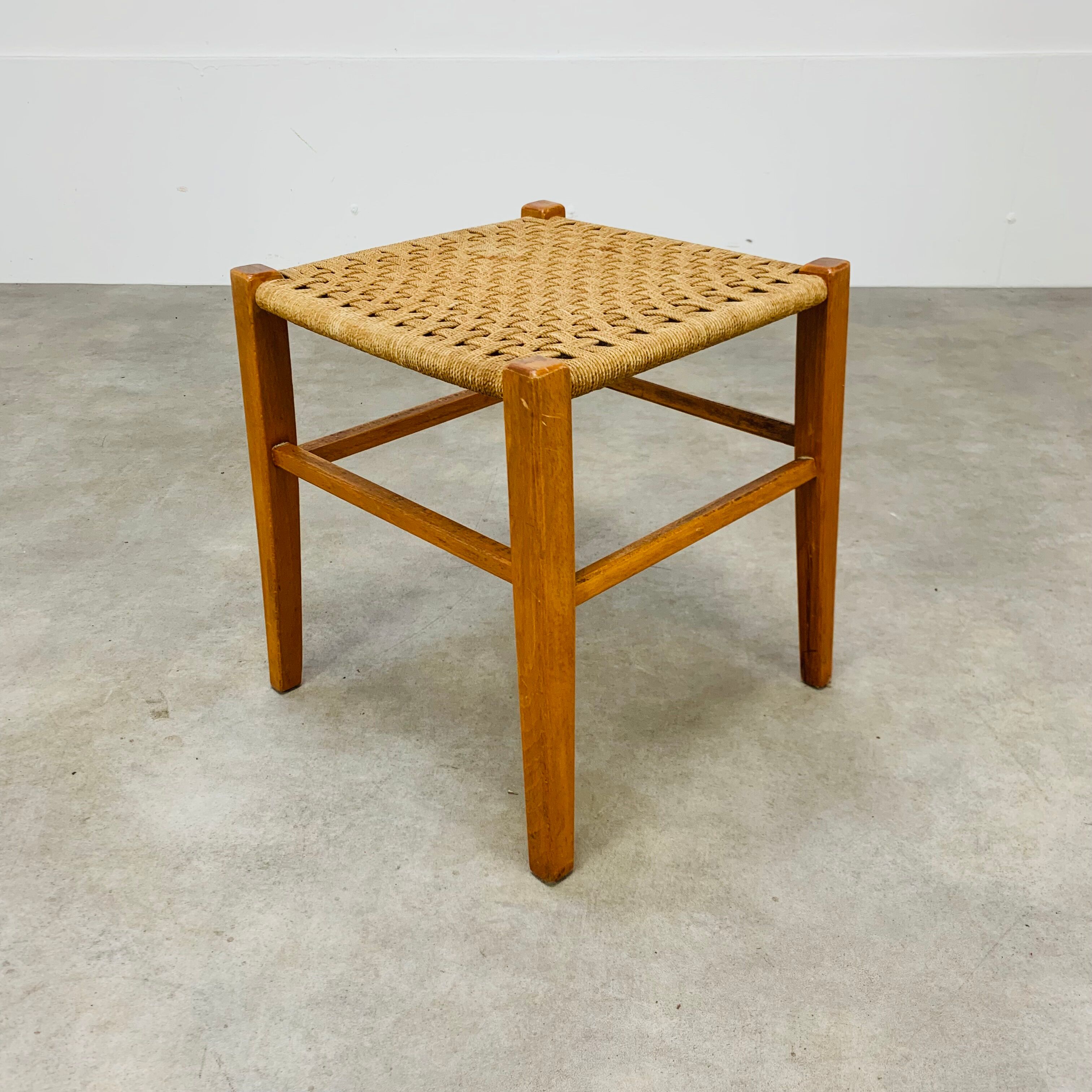 Rope stool and square wood 60s