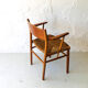 Fauteuil danois en teck, chêne et corde, années 1950