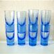 Suite of 8 blue glasses Myosotis