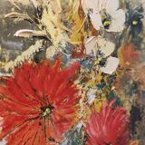 Oil on canvas bouquet of flowers signed