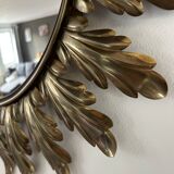 Sun convex mirror in gold-tone metal