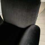 Fauteuil en velours noir Napoléon III