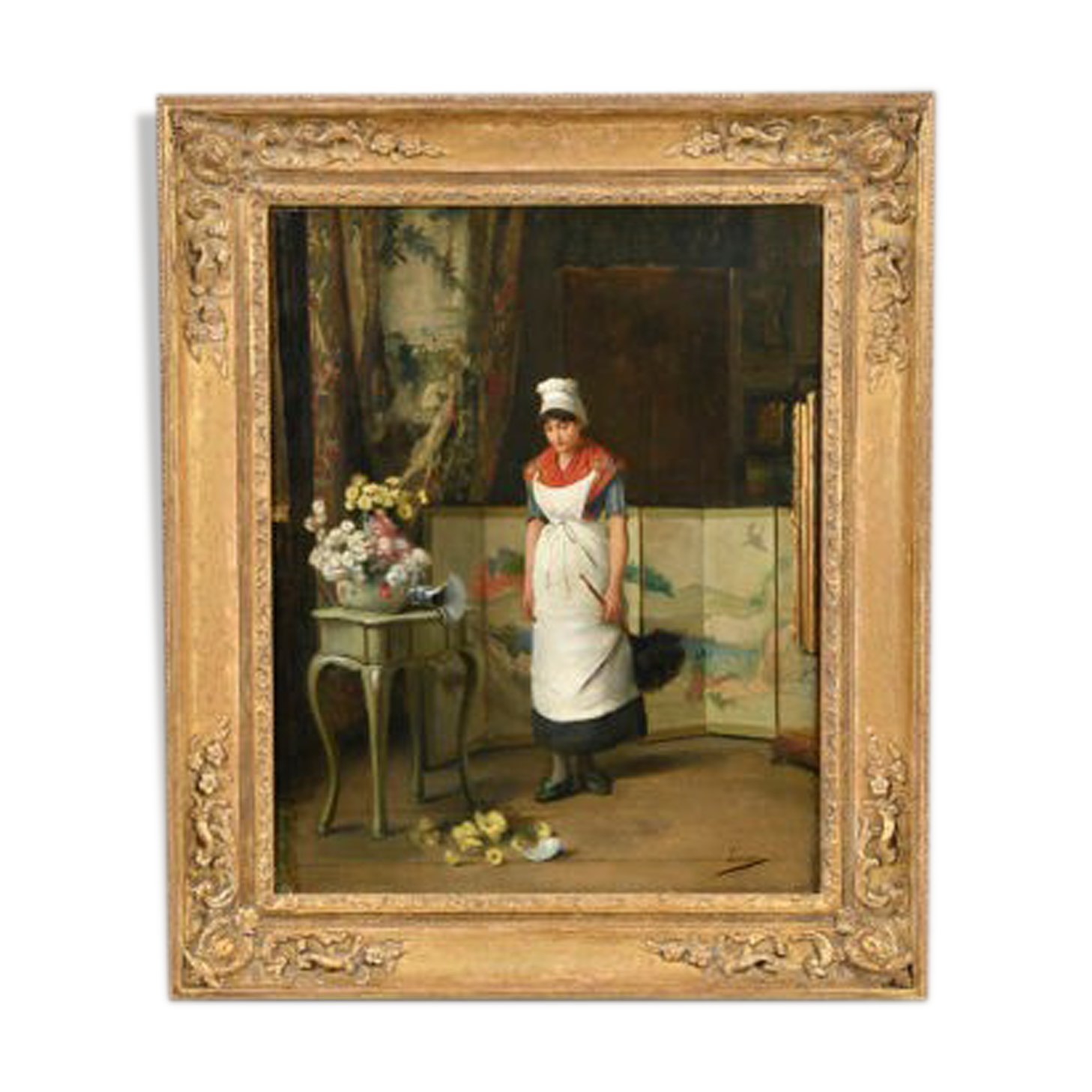 Painting "Soubrette" signed Auguste Serrure