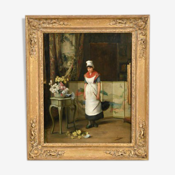 Painting "Soubrette" signed Auguste Serrure