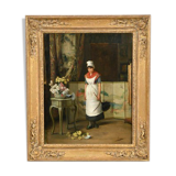 Painting "Soubrette" signed Auguste Serrure