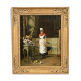 Painting "Soubrette" signed Auguste Serrure
