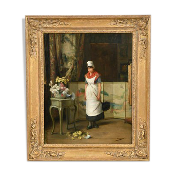 Painting "Soubrette" signed Auguste Serrure