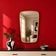Trapezoidal wall mirror in gold metal – 1950s-60s modernist design