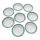 8 assiettes creuses en faïence blanche avec lisere vert Digoin et Sarreguemines