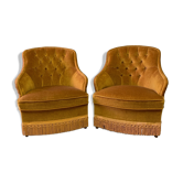Pair of old gold toad chairs