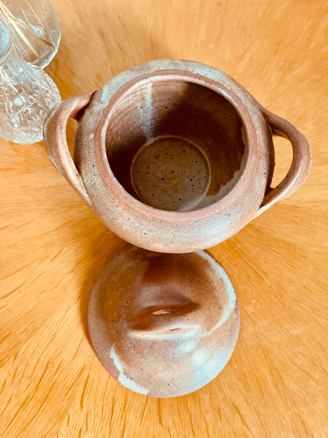 Vintage stoneware sugar bowl 1960