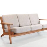 Oak Danish design sofa by Hans Wegner model GE290 for Getama