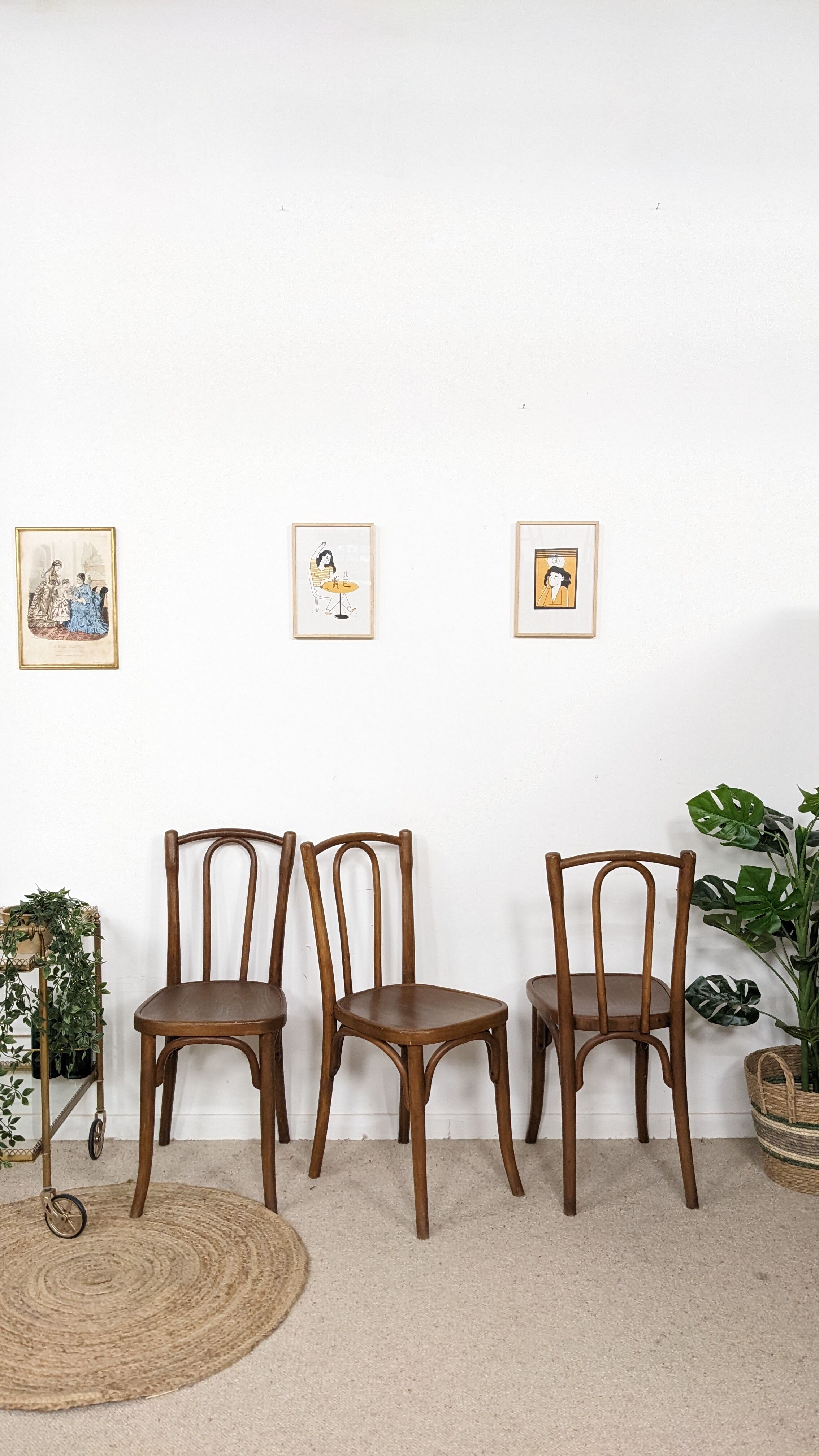 3 bistro chairs