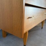 Vintage oak chest of drawers from the 1960s.