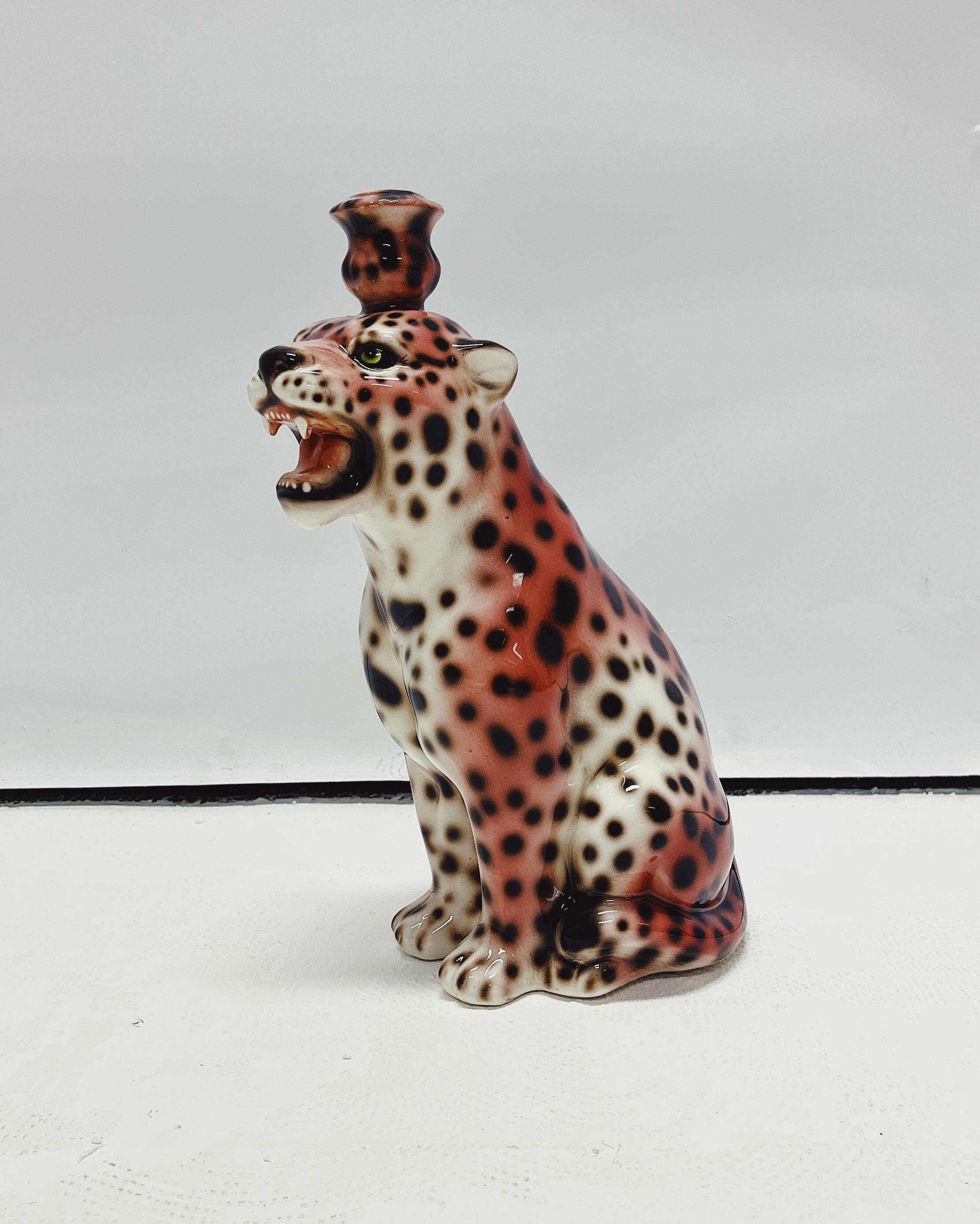 Pink Panther Candle Stick Ceramic