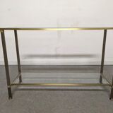 Glass and brass console from the 70s