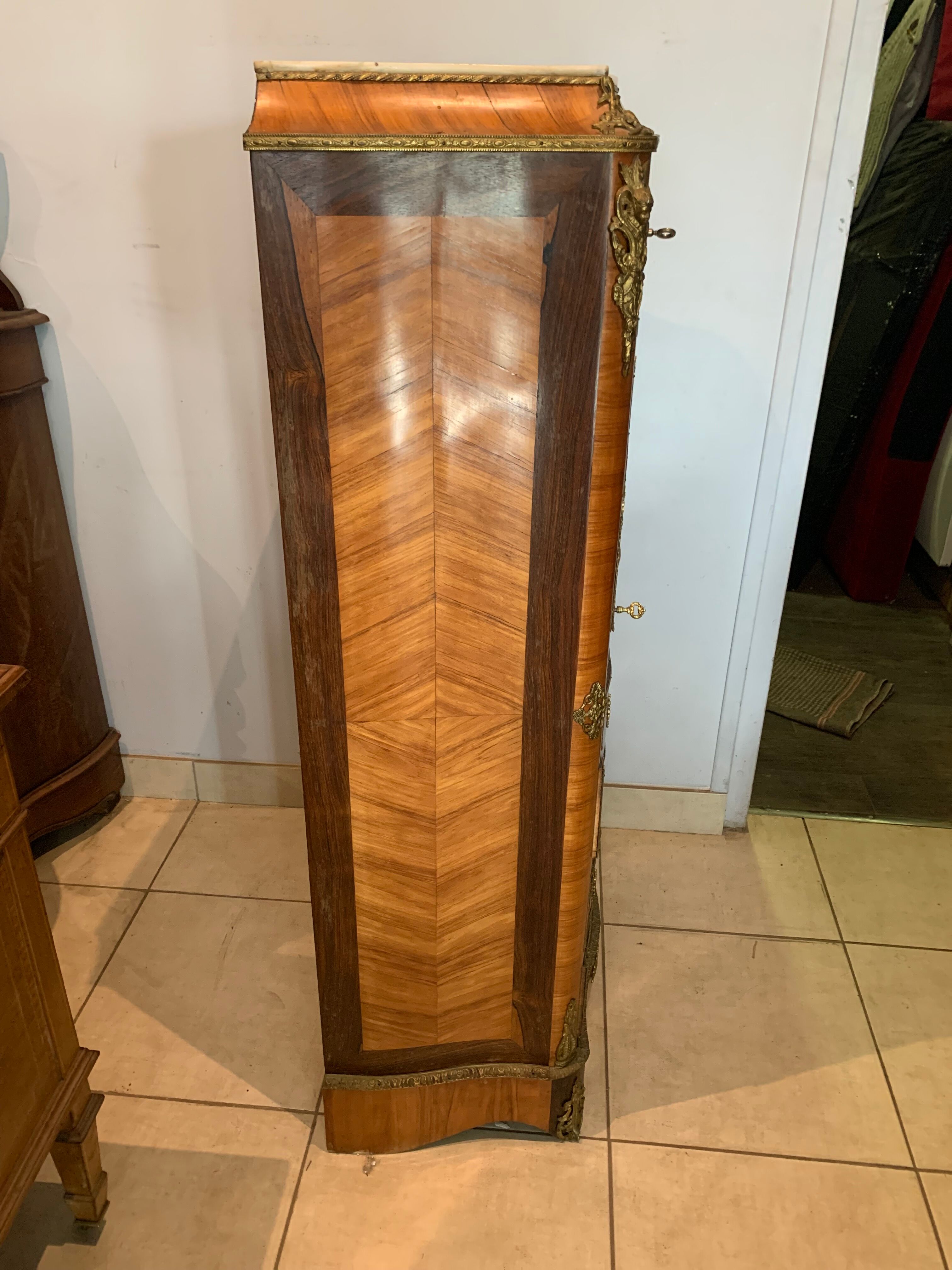 Secretary Napoleon III in rosewood and rosewood Marble top