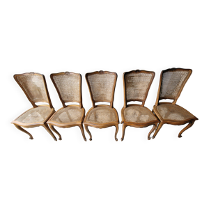 5 anciennes chaises de