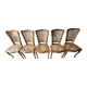 5 old cane-seated solid oak chairs.