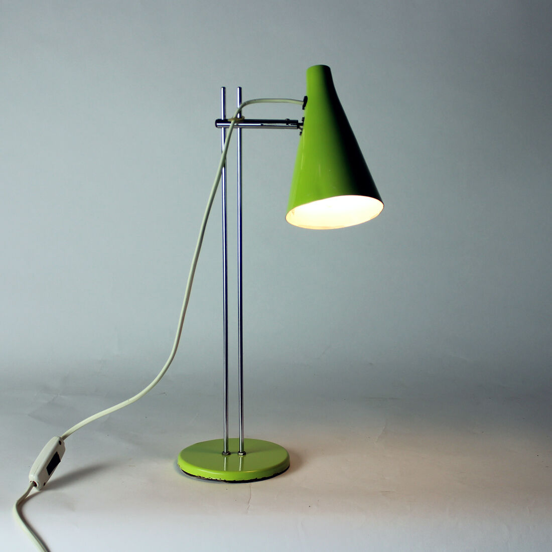 Green Metal Table Lamp By Lidokov, Czechoslovakia 1960s