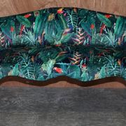 Vintage mini canapé in Birds of Paradise fabric