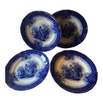 Lot de 4 assiettes à dessert Villeroy et Boch XIX