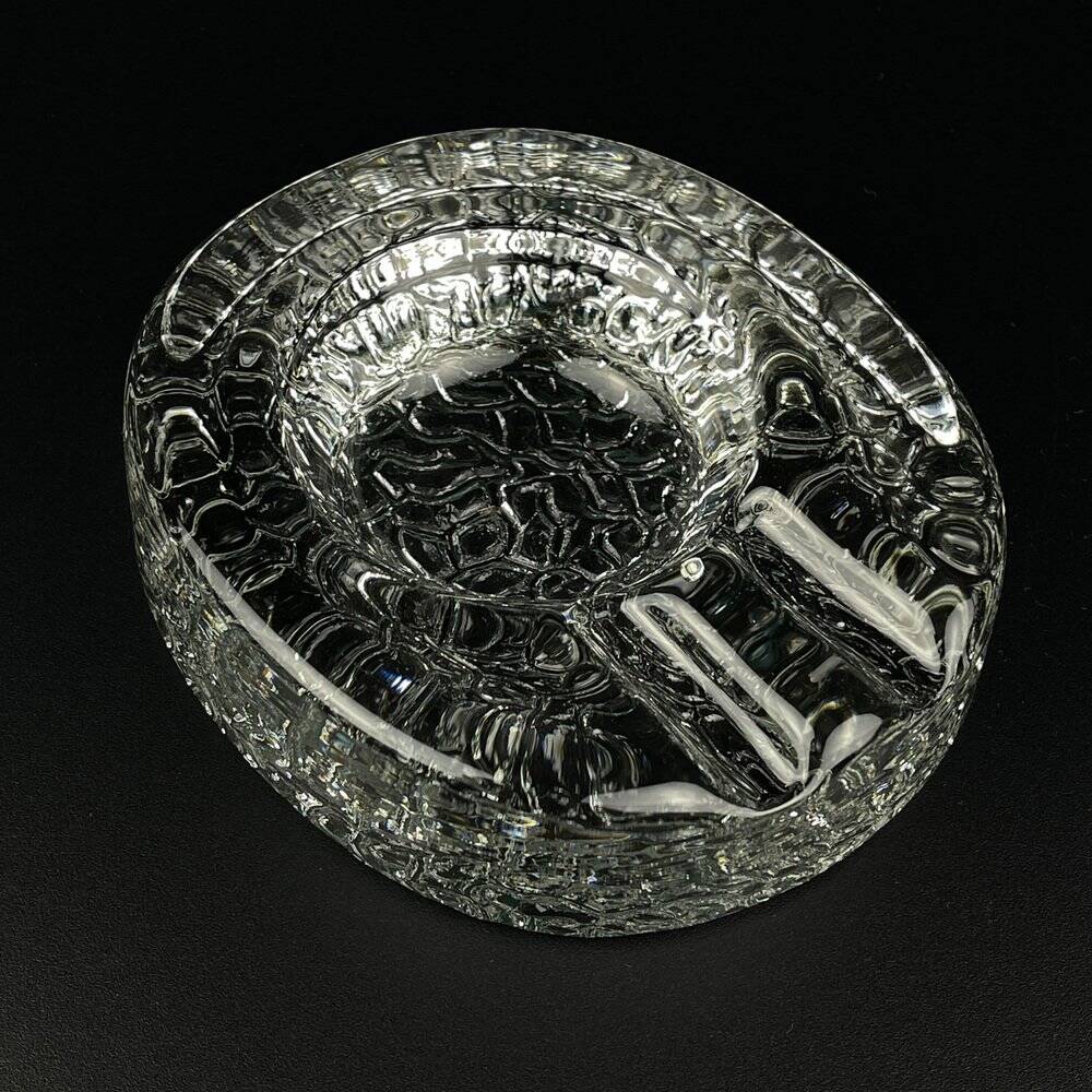 Vintage frosted glass ashtray by Kosta Boda, Sweden, 1970s.