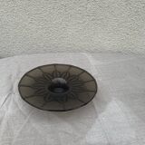 Brown glass cup vintage floral pattern