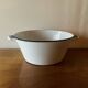 Large vintage basin in white enameled sheet metal
