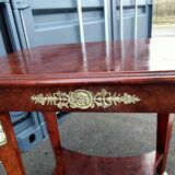 Table gueridon ancien décor bronze empire