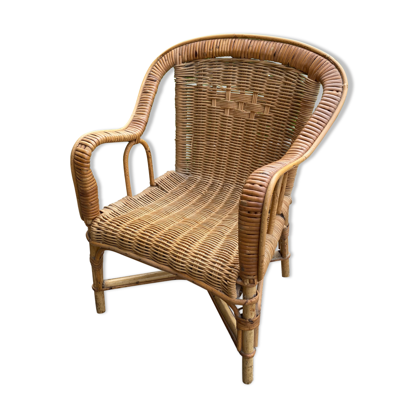 Fauteuil en rotin vintage
