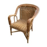 Fauteuil en rotin vintage