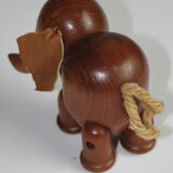 Teak wooden elephant toy by Arne Basse, Denmark 1960s.