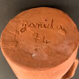 Signed terracotta pitcher or vase