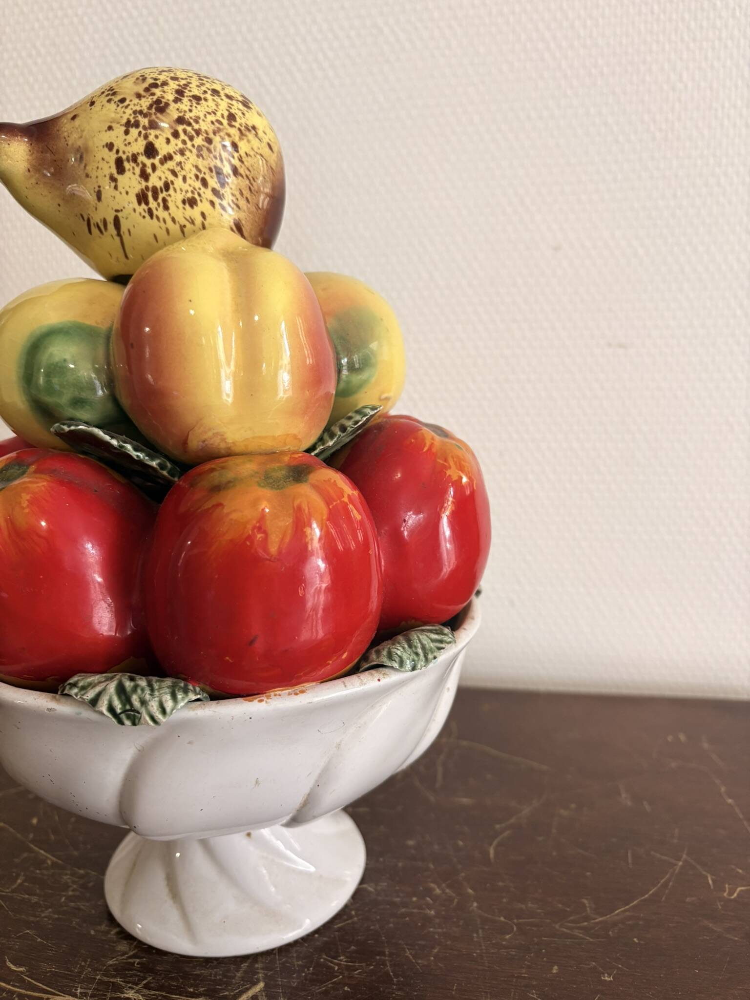 Fruit Bowl Centre Table Enamelled Ceramic Barbotine Vallauris Style